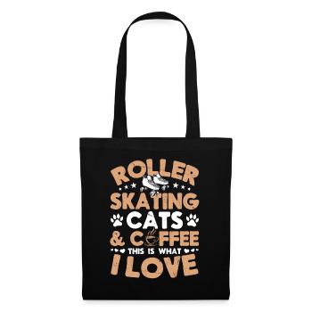 Cat Lover - Roller Skates Roller Skating Roller Sk - Stoffbeutel - Schwarz - Vorne