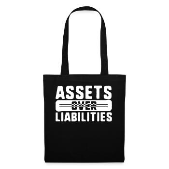 Accounting Shirt, Assets Over Liabilities Tee, - Tote Bag - black - Front