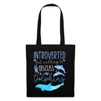Dolphin Introverted But Willing To - Tote Bag - black - Front