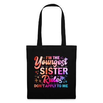 Je suis la plus jeune sœur Les règles ne s’appliquent pas à moi - Sac en tissu - noir - Devant