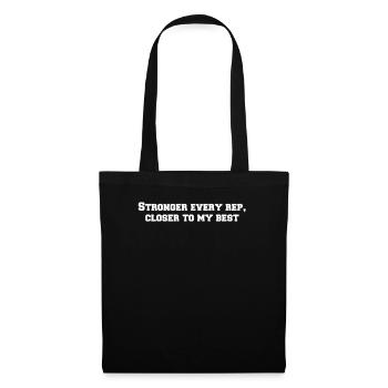 Fitness - Plus fort à chaque répétition, plus proche de mon meilleur niveau - Sac en tissu - noir - Devant