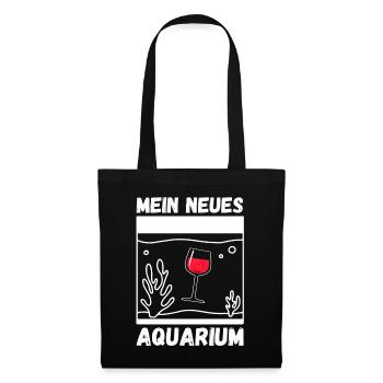 Wein Aquarium Fische Aquaristik - Stoffbeutel - Schwarz - Vorne