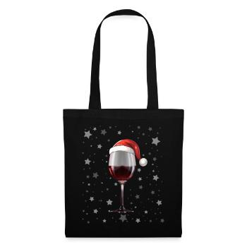 Rotwein - Stoffbeutel - Schwarz - Vorne