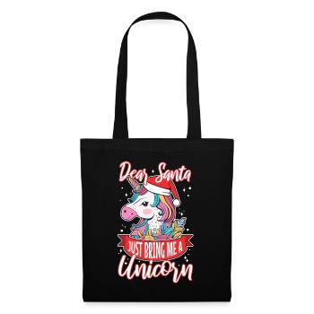Dear santa just bring me a unicorn - Tote Bag - black - Front