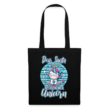 Dear santa just bring me a unicorn - Tote Bag - black - Front