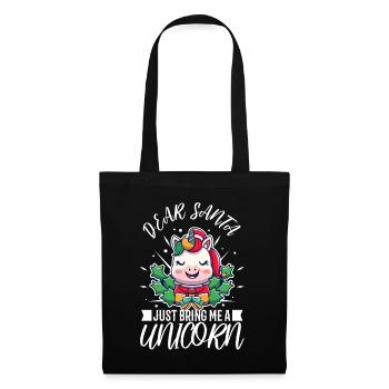 Dear santa just bring me a unicorn - Tote Bag - black - Front