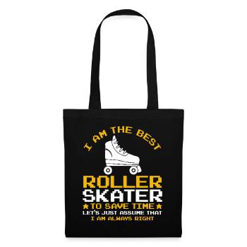 Citations drôles de patin à roulettes Je suis le meilleur Roller S - Sac en tissu - noir - Devant