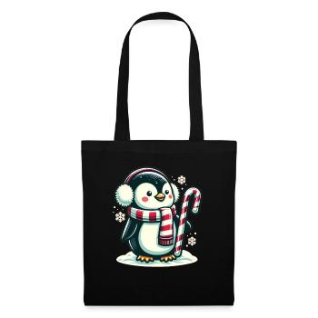 Pingouin Noël Animaux Pingouins mignons - Sac en tissu - noir - Devant