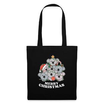 Joyeux Noël Koala Veille de Noël Koalas - Sac en tissu - noir - Devant