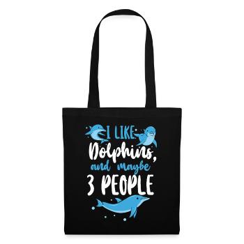 Dauphin J’aime les dauphins et peut-être - Sac en tissu - noir - Devant