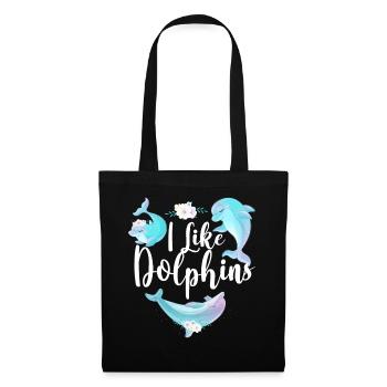 Dolphin I Like Dolphins - Stoffbeutel - Schwarz - Vorne