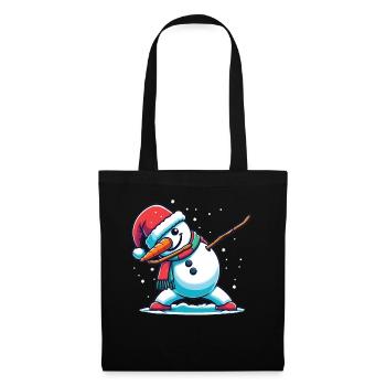 Dabbing Weihnachts Schneemann Dab Weihnachten - Stoffbeutel - Schwarz - Vorne