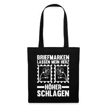 Philatelie Briefmarkensammlung Briefmarkensammler - Stoffbeutel - Schwarz - Vorne