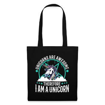 Les licornes sont géniales, donc je suis une licorne - Sac en tissu - noir - Devant