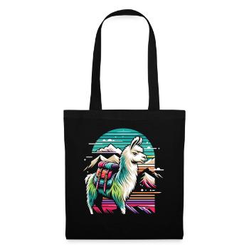 Lama d’aventure : Randonnée en montagne - Sac en tissu - noir - Devant