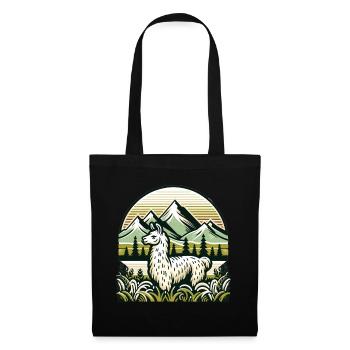 Mountaineer Lama : Aventure dans les hauteurs - Sac en tissu - noir - Devant