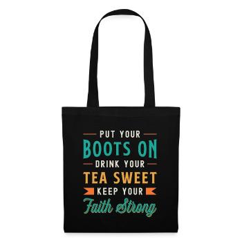 Sweet Tea Put Your Boots On Drink Your Bubble Tea - Tote Bag - black - Front