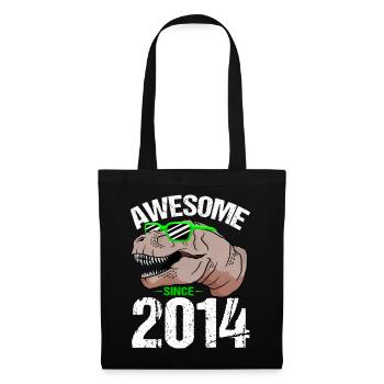 T-Rex Power Seit 2014 Geburtstagsstar - Stoffbeutel - Schwarz - Vorne