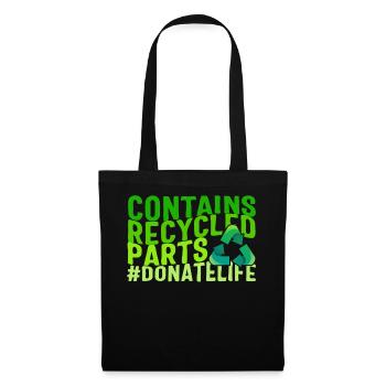 Organ Transplant Shirt, Contains Recycled Parts - Tote Bag - black - Front