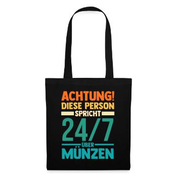 Numismatik Münzensammlung Münzensammler - Stoffbeutel - Schwarz - Vorne