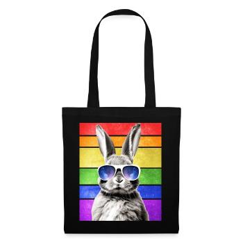 LGBTQ Rabbit Space Glasses Bunny Galaxy Sunglasses - Stoffbeutel - Schwarz - Vorne