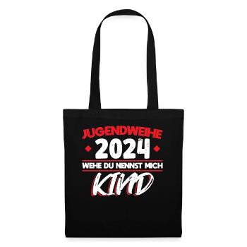 Jugendweihe 2024 Mädchen Junge - Stoffbeutel - Schwarz - Vorne