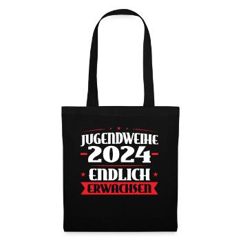 Jugendweihe 2024 Mädchen Junge - Stoffbeutel - Schwarz - Vorne