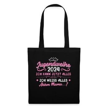 Jugendweihe 2024 Mädchen Junge - Stoffbeutel - Schwarz - Vorne