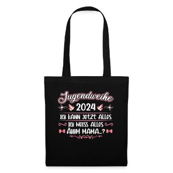 Jugendweihe 2024 Mädchen Junge - Stoffbeutel - Schwarz - Vorne
