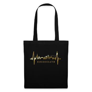 Copenhague Skyline Heartbeat Danemark Amour Hygge - Sac en tissu - noir - Devant