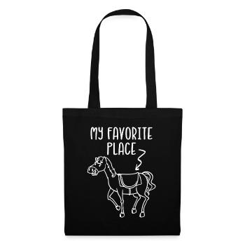 Horseback Riding Horse Rider Equestrian My Favorite Place - Tote Bag - black - Front