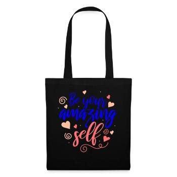 Be you! Selbstvertrauen, positiv Denken Motivation - Stoffbeutel - Schwarz - Vorne