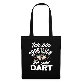 Dart Sportler Dartspieler Hobby Geschenk - Stoffbeutel - Schwarz - Vorne