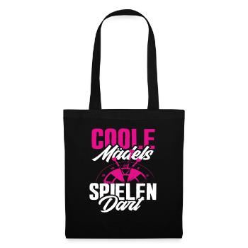 Coole Mädels Spielen Dart Dartspieler - Stoffbeutel - Schwarz - Vorne