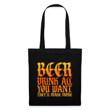 Bière, buvez tout ce que vous voulez, ils en feront plus 4 - Sac en tissu - noir - Devant