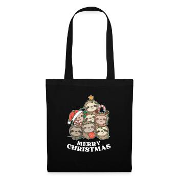 Merry Christmas Sloth Christmas Eve Sloths - Tote Bag - black - Front