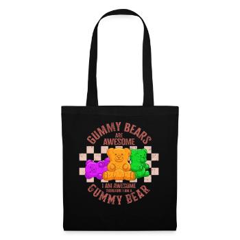 Chemise de bonbons, oursons gommeux sont génial mignon Vintage - Sac en tissu - noir - Devant