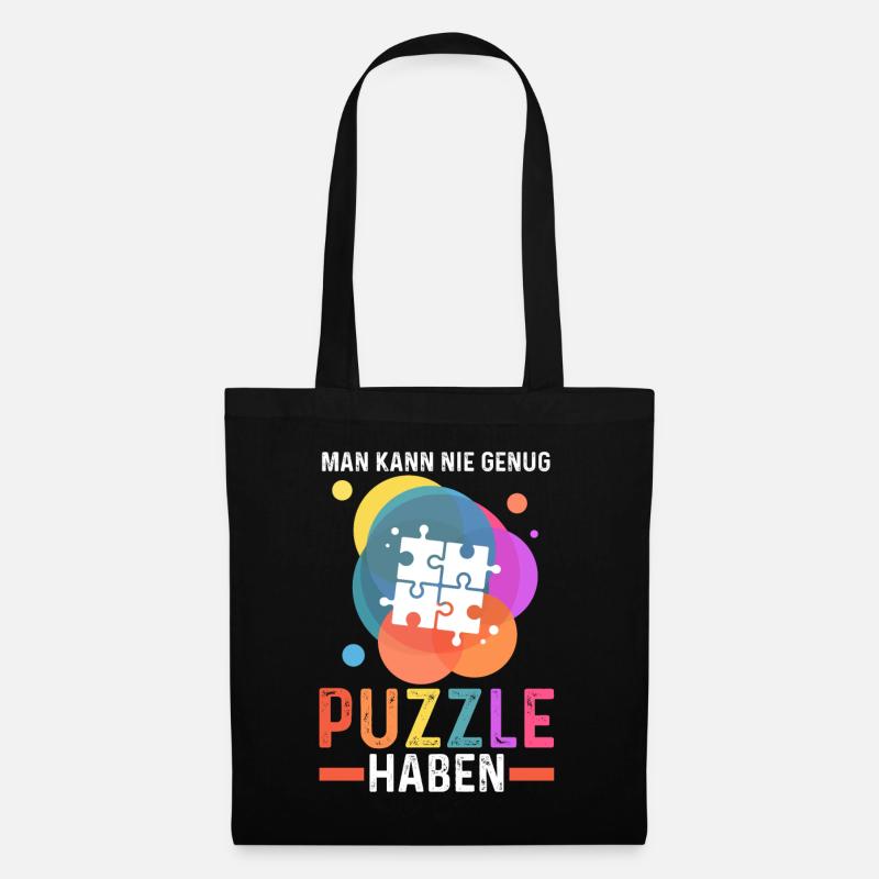 Puzzlefan Puzzler Puzzleteile Puzzle - Stoffbeutel - Schwarz