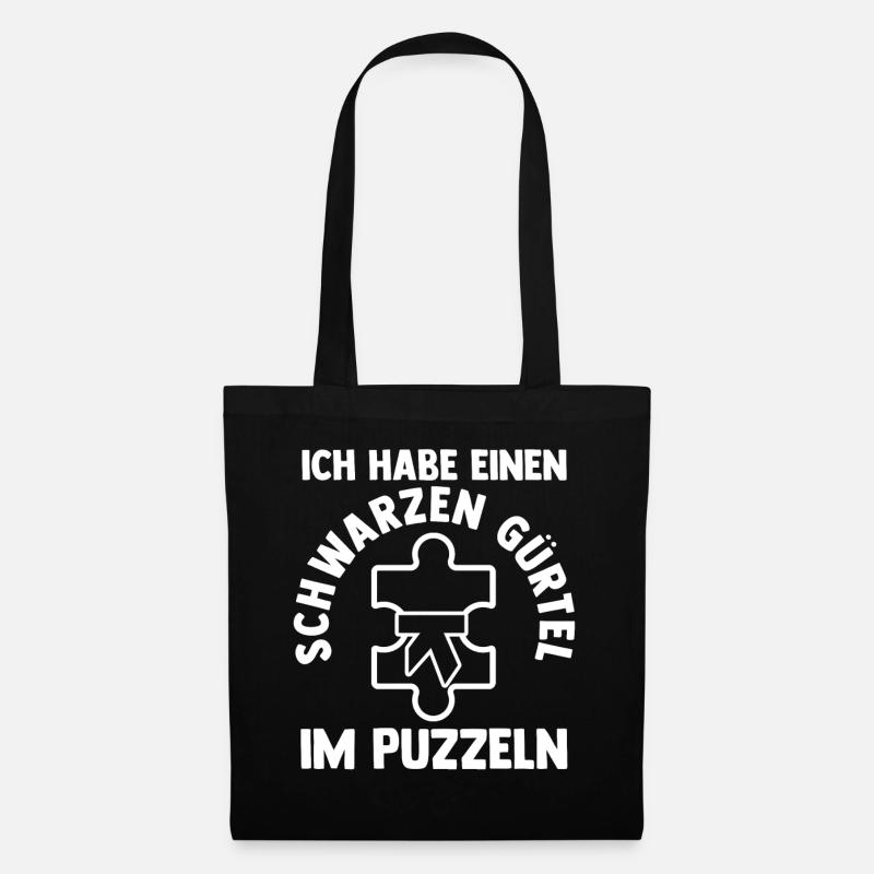 Puzzlefan Puzzler Puzzleteile Puzzle - Stoffbeutel - Schwarz