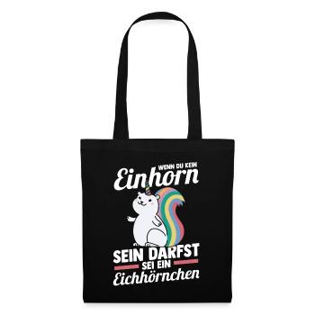 Einhorn Eichhörnchen - Stoffbeutel - Schwarz - Vorne