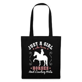 Horse Love - charme Western élégant - Sac en tissu - noir - Devant