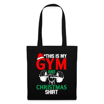 Das Ist Mein Fitnessstudio Und Mein Weihnachts - Stoffbeutel - Schwarz - Vorne