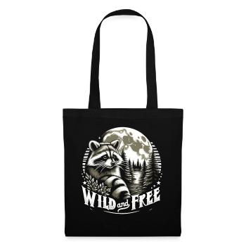 Moonlit Night Raccoon: Forest Secrets - Tote Bag - black - Front