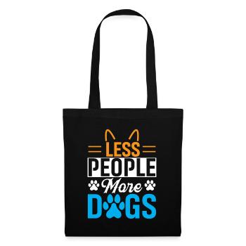 Moins de monde, plus de chiens - Sac en tissu - noir - Devant