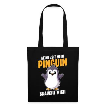 Pinguin - Stoffbeutel - Schwarz - Vorne