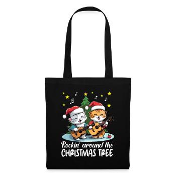 Cats celebrate Christmas with guitars, rock'n'roll - Tote Bag - black - Front
