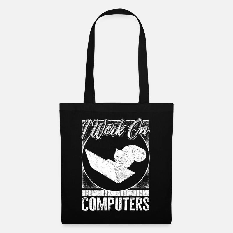 Chemise de programmeur, je travaille sur des ordinateurs Tee, codage - Sac en tissu - noir