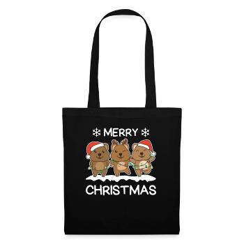 Joyeux Noël Quokka Réveillon de Noël Quokkas - Sac en tissu - noir - Devant