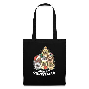 Joyeux Noël Carlin Chiens de la veille de Noël - Sac en tissu - noir - Devant