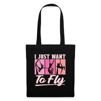 Acrobate aérienne Je veux juste voler Air Yoga Acrobates aériens - Sac en tissu - noir - Devant